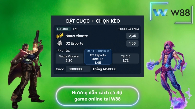 Hướng dẫn cách cá độ game online tại W88