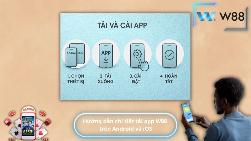 Hướng dẫn chi tiết tải app W88 trên Android và iOS