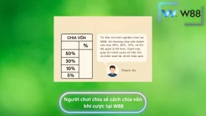 Người chơi chia sẻ cách chia vốn khi cược tại W88