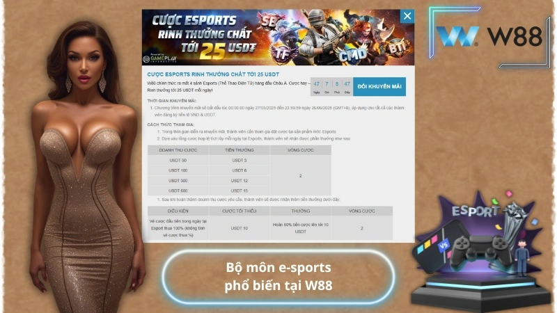 Ưu đãi e-sports W88
